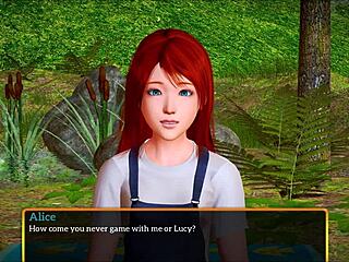 Intriguing family game with teen in cartoon