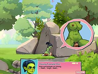 horny nature young 18+ female orc face-sitting a lucky boy in game review