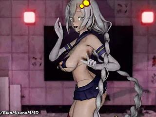 Beautiful anime star Konkon’s sexy cosplay dance in 3D adult cartoon