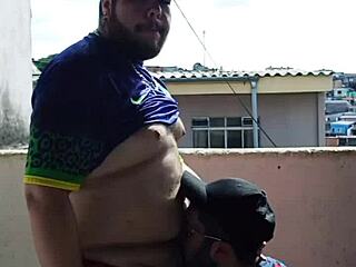 Fucking Young Guy On Rooftop With Facial Cumshot