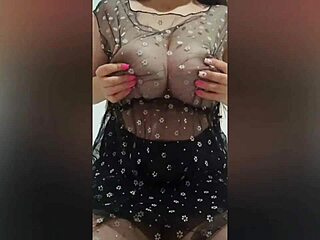 busty beauty in black clothes with big tits