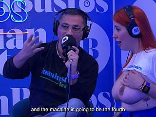 Redhead Andrea Pardo's wild ride on Sybian sex machine