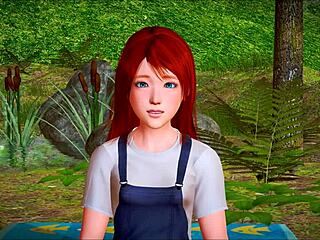 Intriguing family game with teen in cartoon