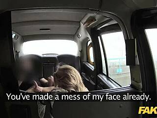 British blonde gets messy in hardcore backseat action