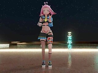 3D animated strip tease in MMD format with AESPA girl