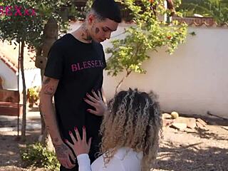 Erotic journey on the farm with a hot curly-haired woman and a big cock lover
