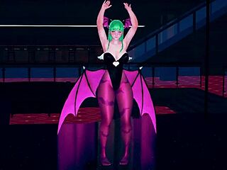 Morrigan Performs Full Table Dance In Halloween Special On Sheer Fabric At Fantasyking3