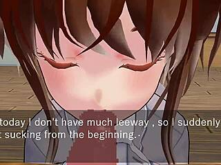 Hey, Karin is under the desk in her school blazer giving some oral love