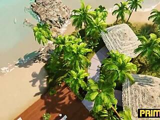 Deep Tissue Massage Turns Into FUTANARI FOURSOME by Prime3DX