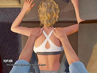 3D animated video of young blonde getting her clothes torn off in a hot scene