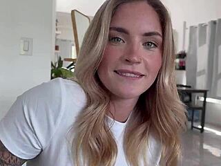 Momoka Rin's passionate blowjob leads to glossy facial climax.