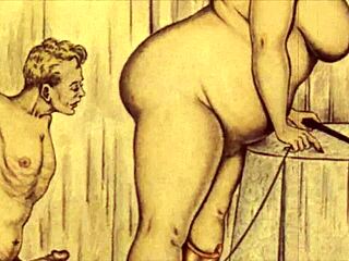 Vintage erotic hentai comic with steamy retro vibes