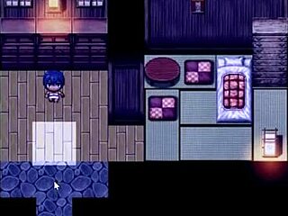 Tanned Natsuki's Striptease for Weird Guy in Hentai Game