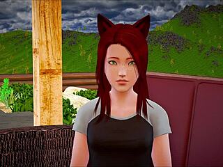 Intriguing family game with teen in cartoon