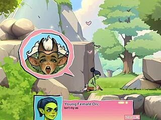 horny nature young 18+ female orc face-sitting a lucky boy in game review