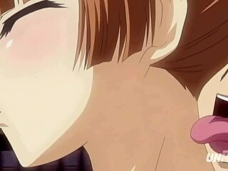 Hentai schoolgirl caught fingering herself in uncensored classroom scene