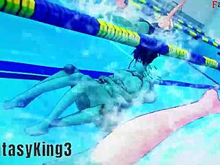 Akeno Begs for Sex at Public Pool in HS DxD NTR Anime