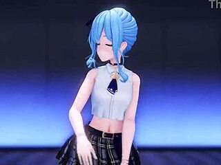 Enjoy suisei undressing in this anime striptease