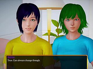 Family affairs with a red-haired girl in a visual novel-style game