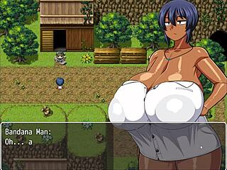 Tanned Natsuki flashes her huge tits.