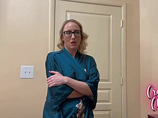Big black cock cumpartment in front of the blue eyes of the beautiful stepmother