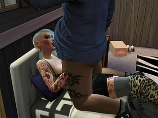 A street girl seduces a customer on the street at night