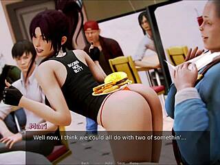 Milf Waitresses Diana Gold And Eva Mercedes In Foursome!