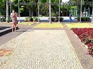 Tourist encounters clara lady snow in brazil