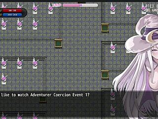 Amelia takes on brutal gangbang with toys in hentai game