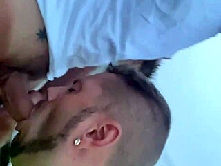 Public beach scene of two gay men giving blow jobs