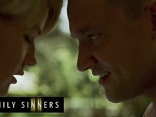 Kit Mercer bounces small tits riding stepson Van Wylde's big dick in cowgirl