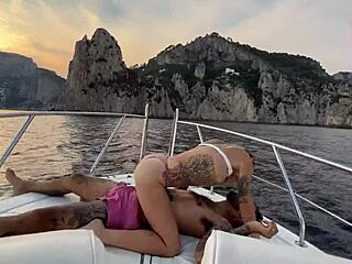 Boat tour to Capri turns wild with horny girlfriend