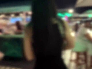 Amateur blowjob in a restaurant