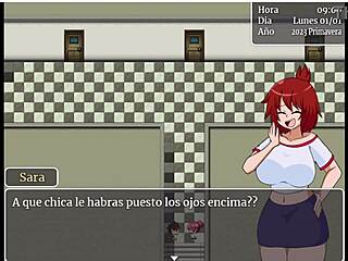 Adult cartoon with anime MILF and her student