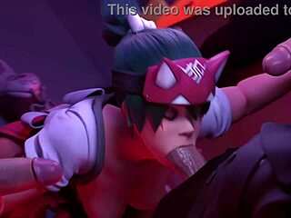 kiriko gets rough face fucking in wild hentai action