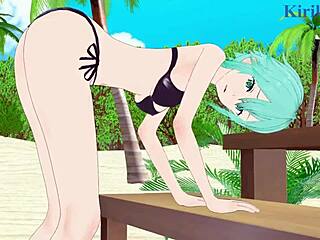 Asuna Yuuki and Sinon Shino Asada in intense Sword Art Online hentai sex