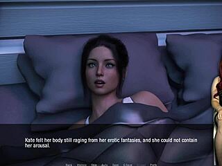 Kate 30's deep throat scene in the office with an interracial couple in cartoon form