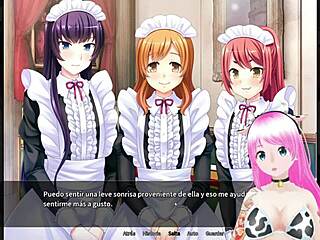 Maid boy orgy at Otoko Manor in Spanish gameplay