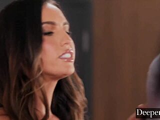 Boxing champs Kelsi Monroe and Eva Angelina battle for Dan's massive cock.