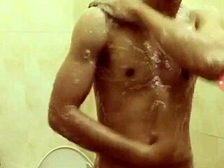 Two guys share a casual gay moment on stage