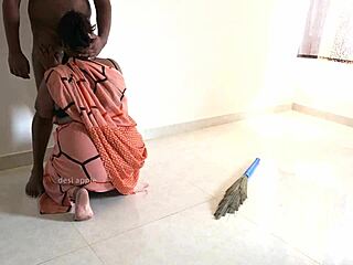 Tamil maid prabha jerks owner dick between work tasks