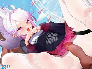 Wow, cute girl banged in hentai fantasy park scene!