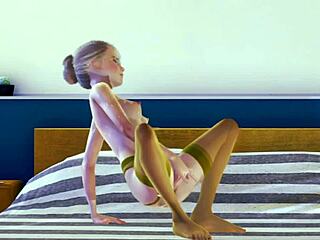 Teen In Stockings Performs Intense Solo Masturbation In 3D Hentai Anime