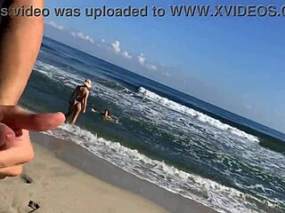 Public beach threesome with amateurs and big ass lovers