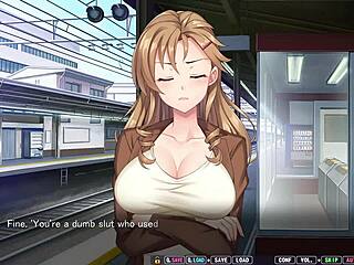 Horny ex-classmate trophy wife fucked in public train