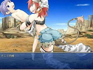 Minotaur girl with big tits says, Fuck me hard in this hentai game.
