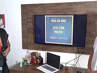 student cums in hot teacher's mouth - intense assfucking and anal sex with leo ogro