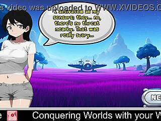 I'm conquering worlds with my waifu in this steamy hentai game. Can't stop playing!