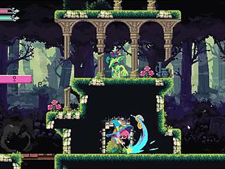 Flip Witch Pixel Hentai Game Ep 2: Huge Sextoy Dominates Big Monster Girl