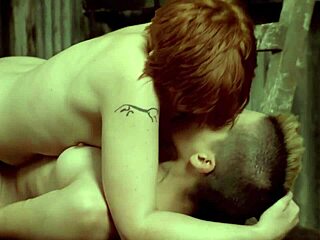 Redhead and brunette get off with cock strap toy
